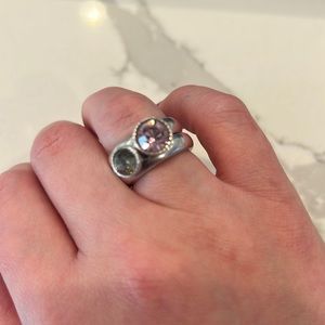 Miglio Sterling Silver Stacked Rings